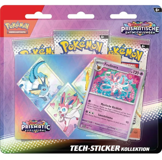 Tech-Sticker-Kollektion – Prismatische Entwicklungen: ( 3 Booster & 1 holografische Promokarte )